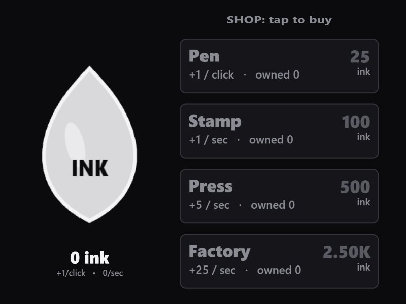 Ink Clicker gameplay